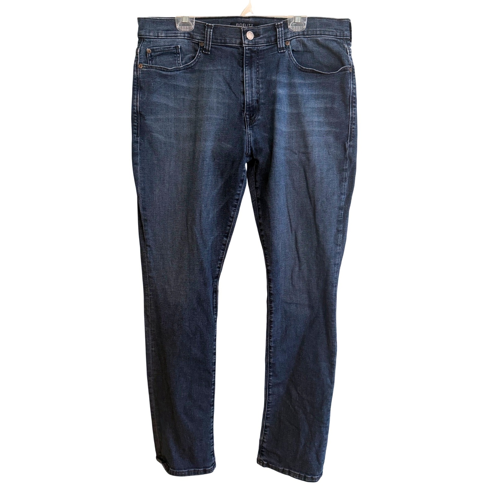Fidelity Denim Torino Jeans Mens 38 Blue Slim Straight Stretch Dark Wash Pants